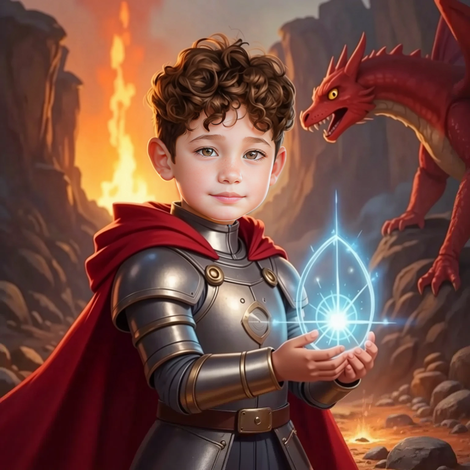Rycerz i Legenda Niebieskiej Lawy — illustration knight blue